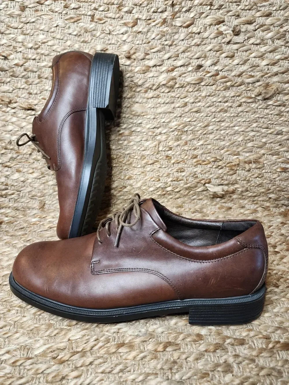 Rockport Margin Oxford Brown Leather Dress Shoes Lace Up Size 12 W Business Work